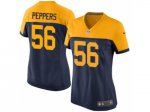 women nike nfl green bay packers #56 julius peppers yellow and blue jerseys