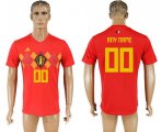 Custom Belgium 2018 World Cup Soccer Jersey Red Short Sleeves