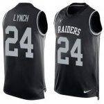 men nike oakland raiders #24 marshawn lynch black team color tank top stitched nfl limited jersey