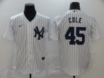 Men's New York Yankees #45 Gerrit Cole White 2020 Baseball Jerseys