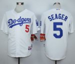mlb los angeles dodgers #5 corey seager white cool base jerseys