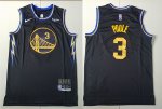 Men's Golden State Warriors #3 Jordan Poole Black City Edition Basketball Jerseys