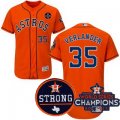 Men mlb houston astros #35 Justin Verlander orange majestic flexbase authentic collection 2017 World Series Champions And Houston Astros Strong Patch jerseys