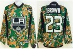 youth nhl los angeles kings #23 brown camo [patch C]