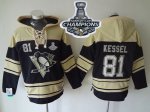 men nhl pittsburgh penguins #81 phil kessel black sawyer hooded sweatshirt 2017 stanley cup finals champions stitched nhl jersey