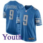 Youth NFL Detroit Lions #9 Matthew Stafford Nike Blue 2017 Game Jersey