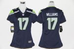 nike women nfl seattle seahawks #17 williams blue jerseys