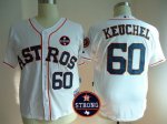 Men Houston Astros #60 Dallas Keuchel White With Houston Astros Strong Patch MLB Jersey