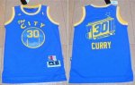 nba golden state warriors #30 stephen curry blue throwback the c