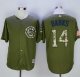 mlb chicago cubs #14 ernie banks green camo new cool base jerseys