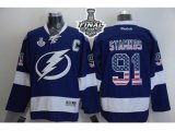 NHL Tampa Bay Lightning #91 Steven Stamkos Blue USA Flag Fashion
