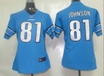 nike women nfl detroit lions #81 johnson blue jersey