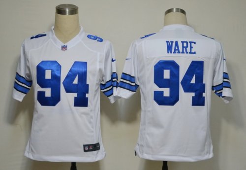 nike nfl dallas cowboys #94 ware white jersey [game]