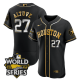 Men's Houston Astros #27 Jose Altuve Black Gold Stitched World Series Flex Base Jersey