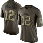 nike green bay packers #12 rodgers army green salute to service