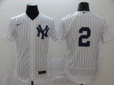 Men's New York Yankees #2 Derek Jeter New White 2020 Baseball Jerseys No Name