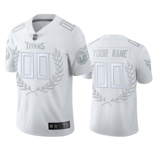 Tennessee Titans Custom White Platinum Limited Jersey - Men\'s