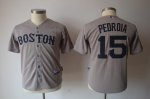 youth mlb boston red sox #15 pedroia grey cheap jerseys