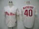 Baseball Jerseys Philadephia Phillis #40 Mayberry white[red stri