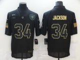 Football Las Vegas Raiders #34 Bo Jackson Stitched Black 2020 Salute To Service Limited Jersey