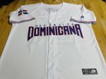 Custom White Dominican Republic Baseball 2023 World Baseball Classic Replica Jerseys-2