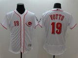 Men's MLB Cincinnati Reds #19 Joey Votto White Flexbase Authentic Collection Jersey