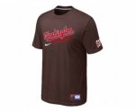 MLB Washington Nationals Brown Nike Short Sleeve Practice T-Shir