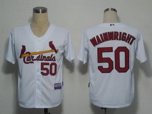 Baseball Jerseys st.louis cardinals #50 wainwright white(cool ba