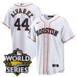 Men's Houston Astros #44 Yordan Alvarez White Stitched World Series Cool Base Limited Jersey