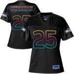 nike women nfl seattle seahawks #25 sherman fashion black jersey