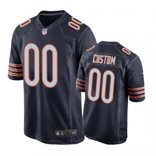 Chicago Bears #00 Custom Navy Nike Game Jersey - Men\'s