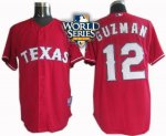 2010 World Series Patch Texas Rangers #12 Guzman red