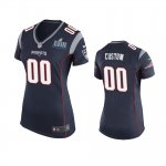 New England Patriots Custom Navy Nike Super Bowl LIII Jersey - Women