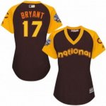 women's majestic chicago cubs #17 kris bryant authentic brown 2016 all star national league bp cool base mlb jerseys