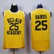 bel-air academy #25 banks gold stitched basketball jersey