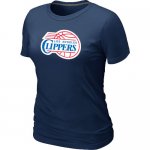 women nba los angeles clippers big & tall primary logo D.blue T-
