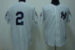 Baseball Jerseys new york yankees #2 jeter white(2009 logo)