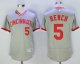 Men's MLB Cincinnati Reds #5 Johnny Bench Grey Flexbase Authentic Collection Cooperstown Jersey