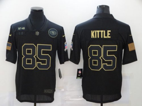 Football San Francisco 49ers #85 George Kittle Stitched Black 2020 Salute To Service Limited Jersey