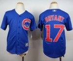 youth mlb chicago cubs #17 kris bryant blue majestic cool base jerseys