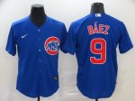 Men's Chicago Cubs #9 Javier Baez Blue 2020 Stitched Baseball Jersey