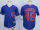 youth mlb chicago cubs #49 jake arrieta blue majestic cool base jerseys