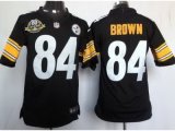 nike nfl pittsburgh steelers #84 brown black jerseys [80th patch