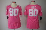 nike women nfl san francisco 49ers #80 jerry rice pink [breast c