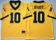 Michigan Wolverines Yellow #10 Tom Brady College Jersey