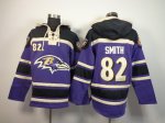 nike nfl baltimore ravens #82 smith black-purple [pullover hoode