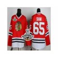 nhl chicago blackhawks #65 shaw red [2013 stanley cup champions]