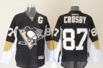 Men Pittsburgh Penguins #87 Sidney Crosby Black Throwback Stitched NHL Jerseys