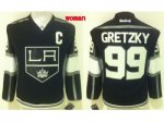 Women NHL Los Angeles Kings #99 Wayne Gretzky Black Home Stitche