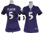 nike women nfl baltimore ravens #5 flacco purple jerseys